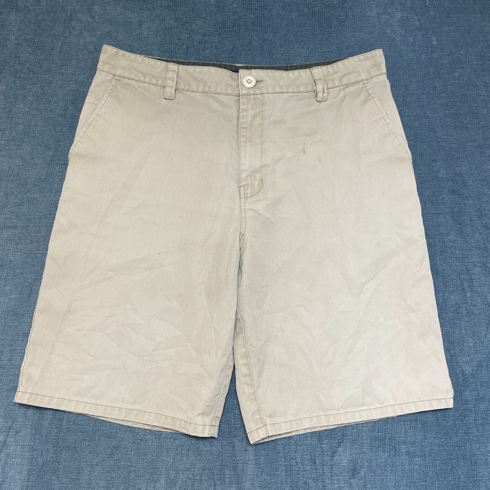 Rip Curl Live The Search Chino Shorts Mens 36 Khaki Flat Front Summer 10" Inseam